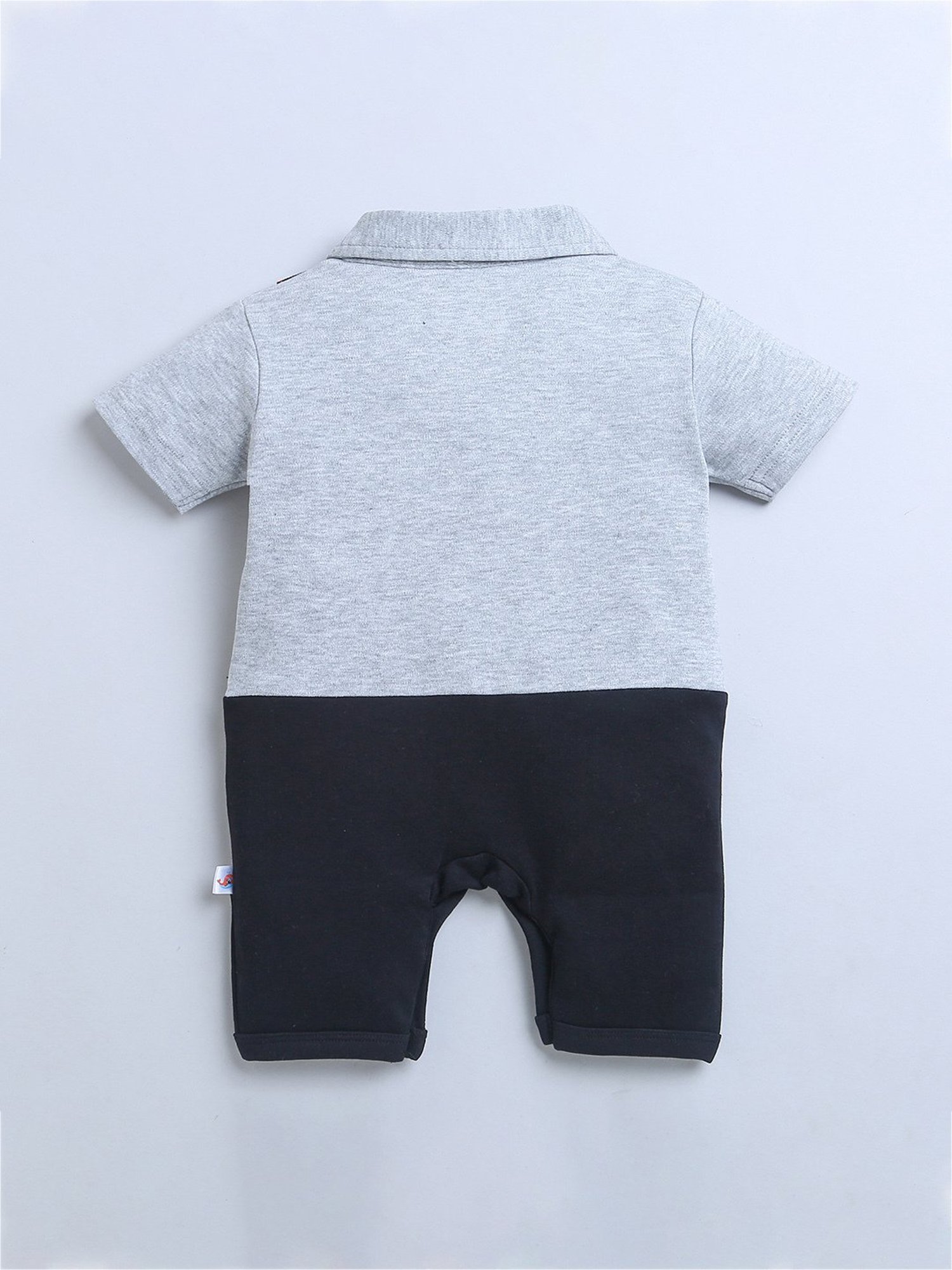 Bumzee Kids Grey & Black Textured Romper