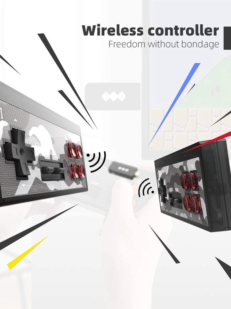 Retro Game Console, TV HDMI Interface Card Game Console, Wireless Controller with U Disk Size Game Console, 32G Memory cardbuilt-in 818 Classic Games(Other Games can be Downloaded)