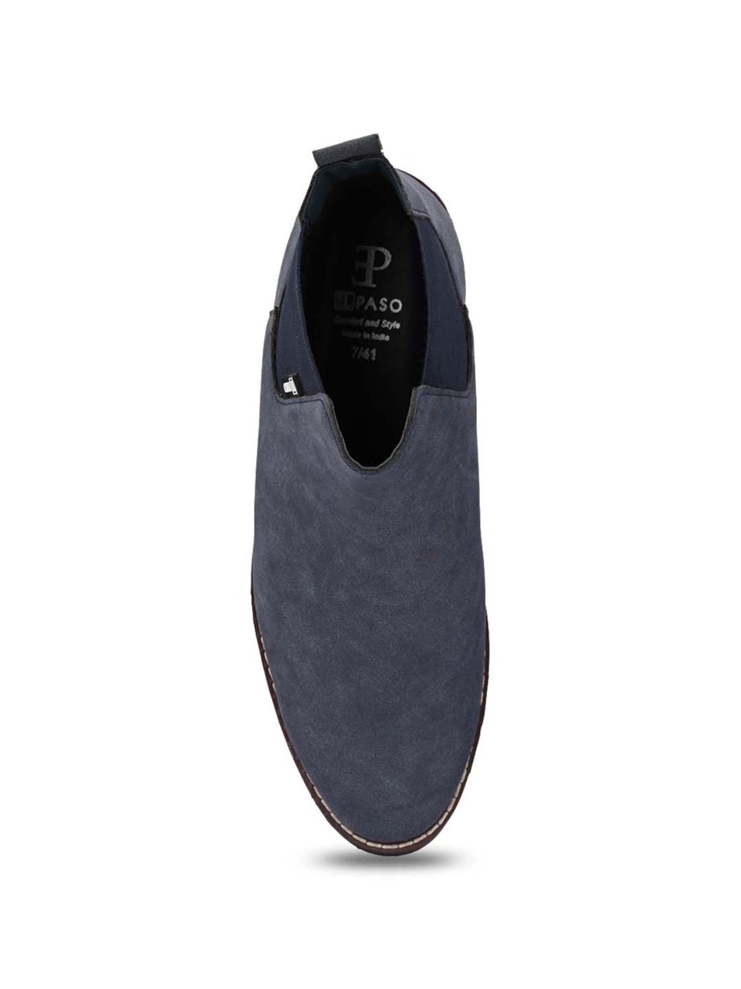 El Paso Men's Blue Chelsea Boots