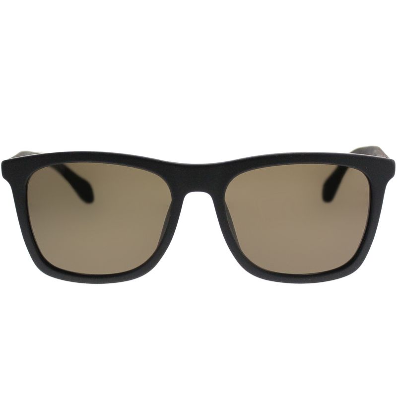 Hugo Boss BOSS 0776 RAJ Unisex Rectangle Polarized Sunglasses Black Dark Brown 54mm