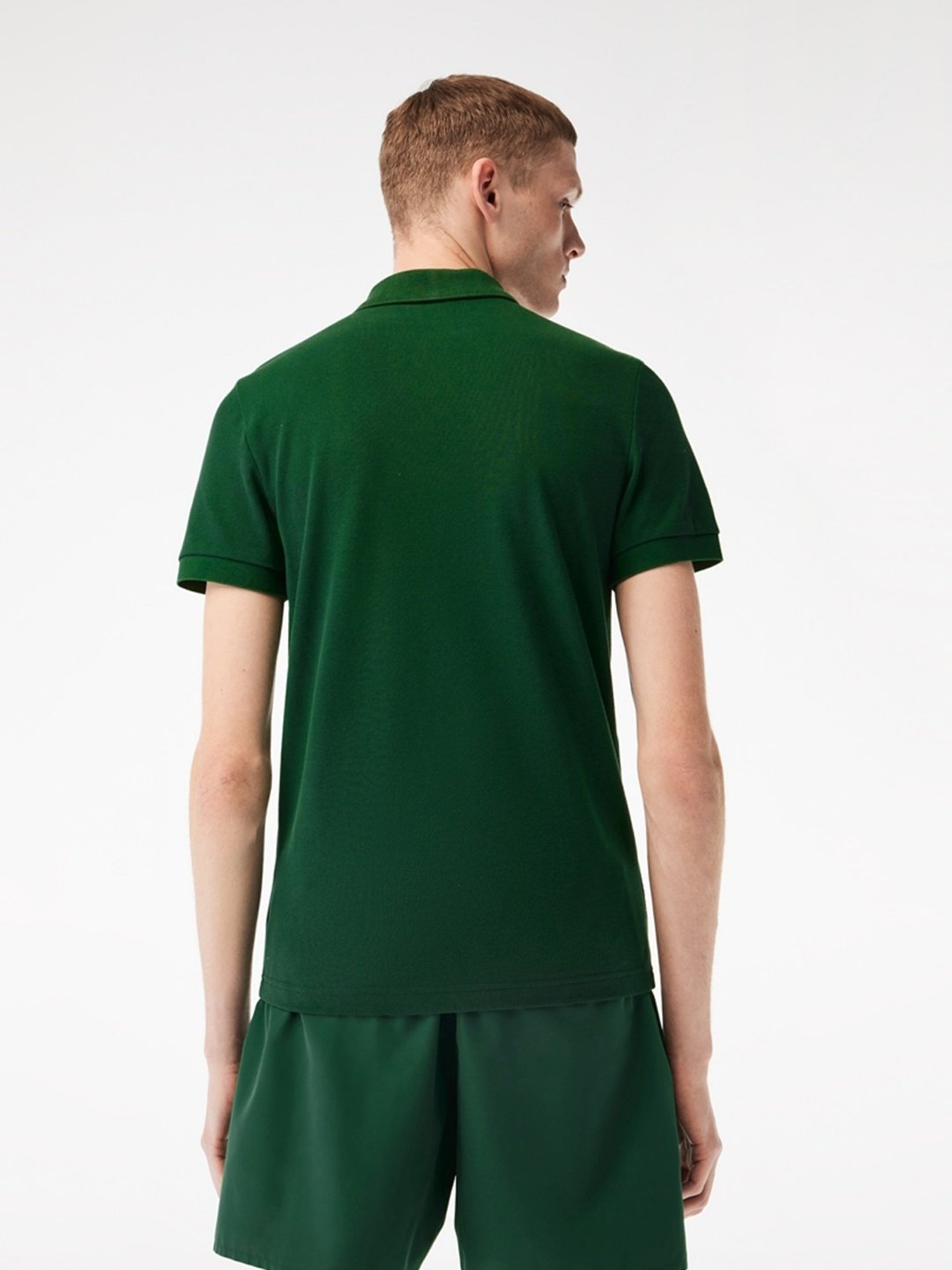 Lacoste Green Cotton Regular Fit Printed Polo T-Shirt