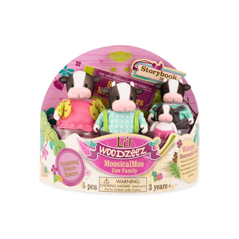 Li'l Woodzeez Miniature Animal Figurine Set - MoosicalMoo Cow Family