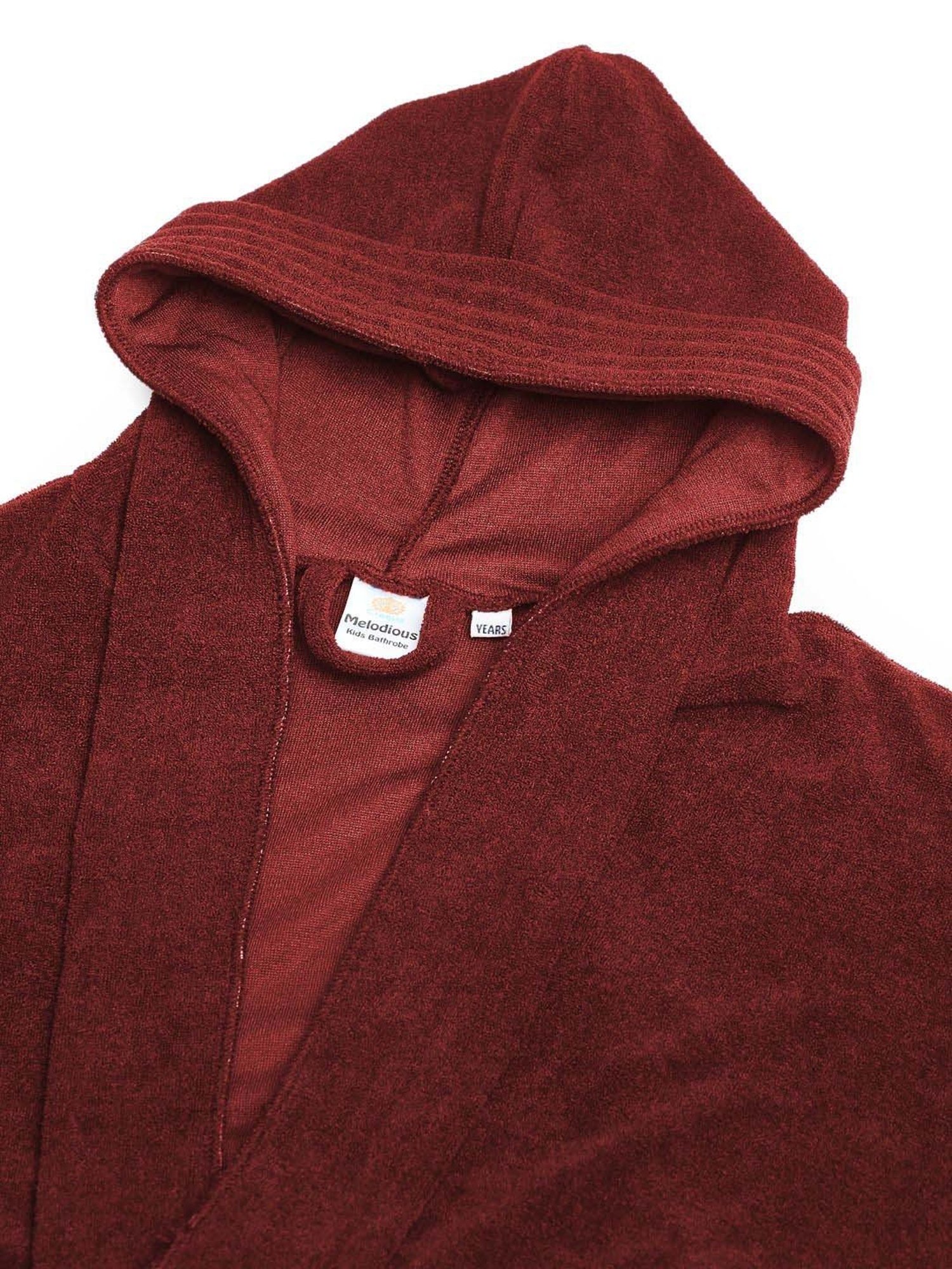 Creeva Melodious Grape Wine Micro Terry 250 GSM Kids Bathrobe 4-5 Yrs With Front Pocket