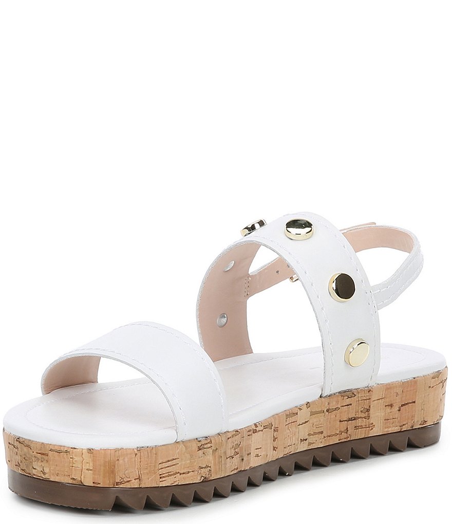 Schutz Rafah Leather Studded Detail Flatform Sandals