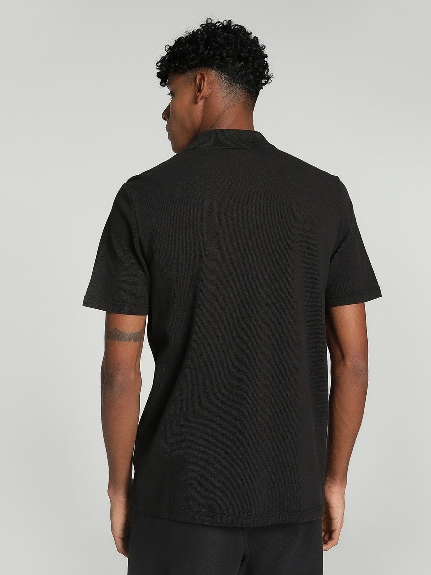 Puma Scuderia Ferrari Motorsport Black Cotton Regular Fit Sports Polos