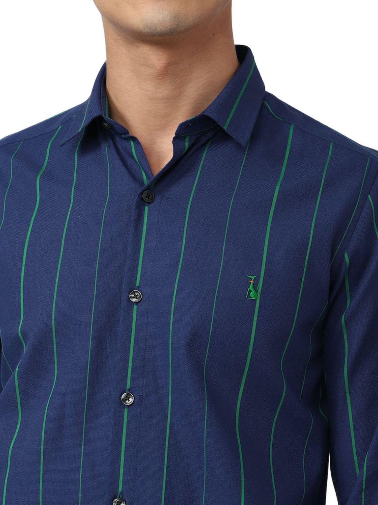 Simon Carter London Blue Stripes Slim Fit Shirt