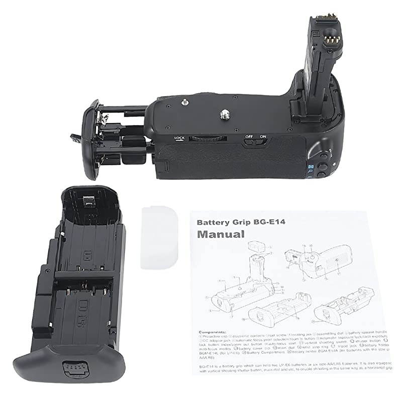 Replacement for Pro BGE14 Vertical Battery Grip + 2X LPE6 LPE6N Compatible Canon EOS 70D 80D 90D SLR Digital Camera