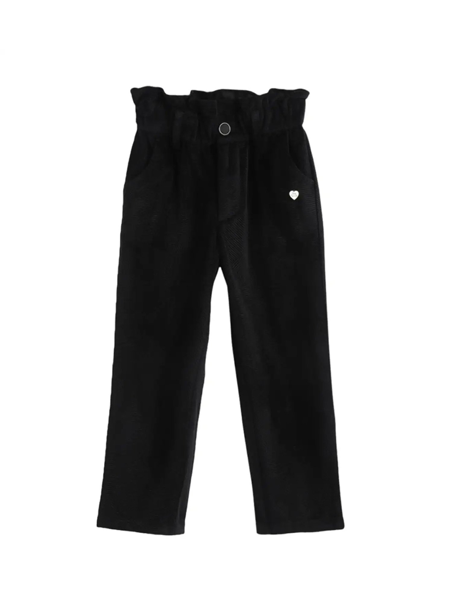 Blue Giraffe Girls Black Solid Trousers