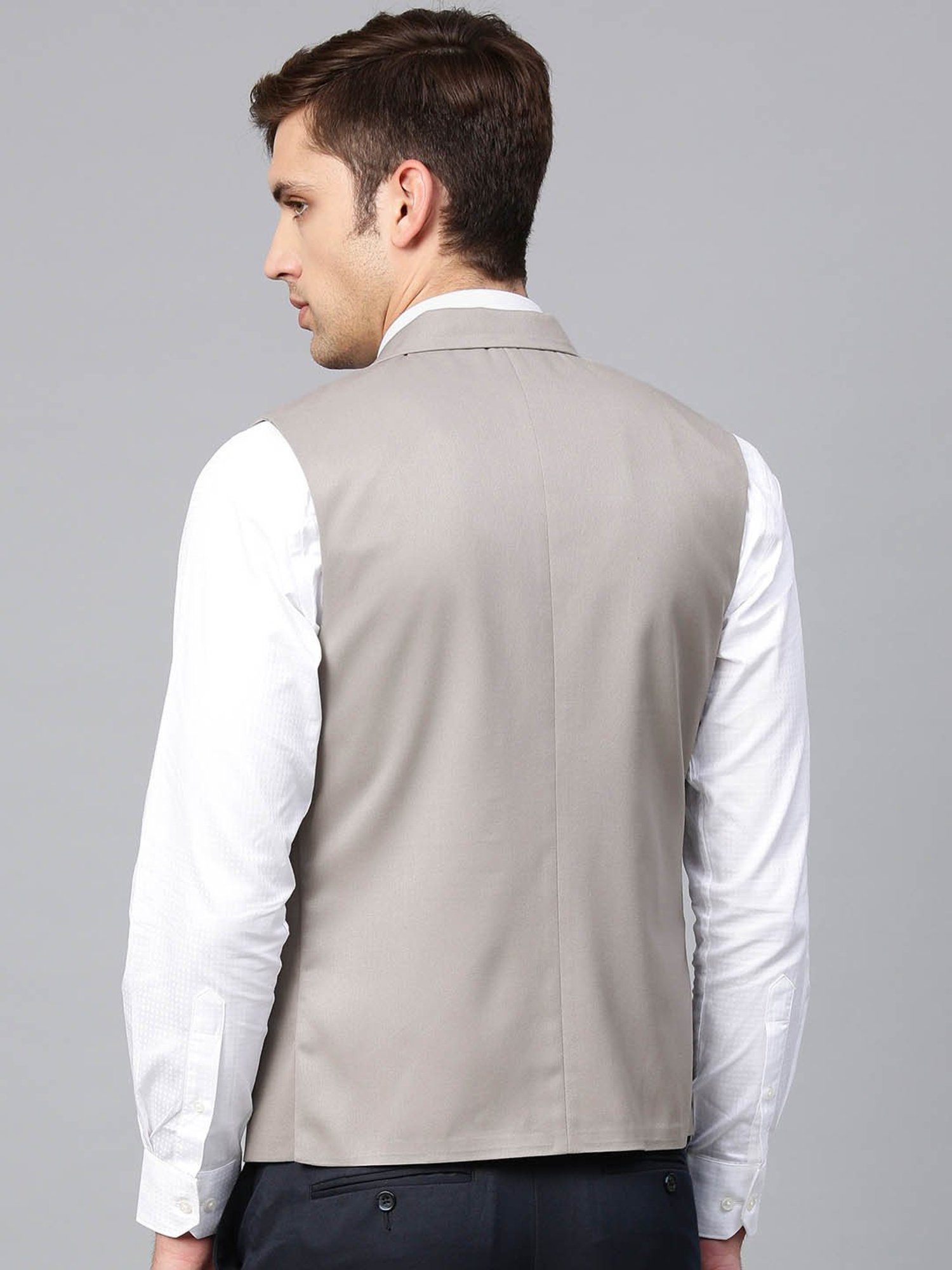 ManQ Beige Sleeveless Waistcoat