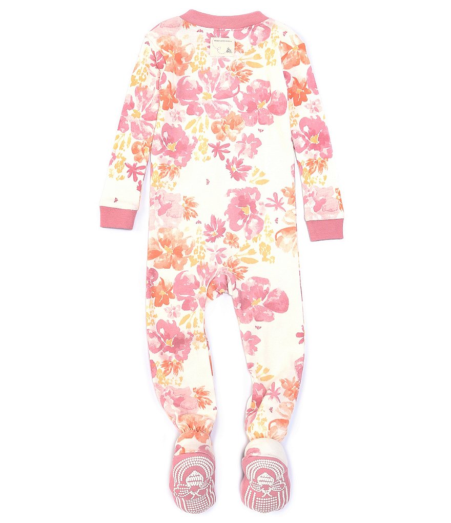 Burt's Bees Baby Girls 12-24 Months Long-Sleeve Sunset Bloom Footed Sleeper