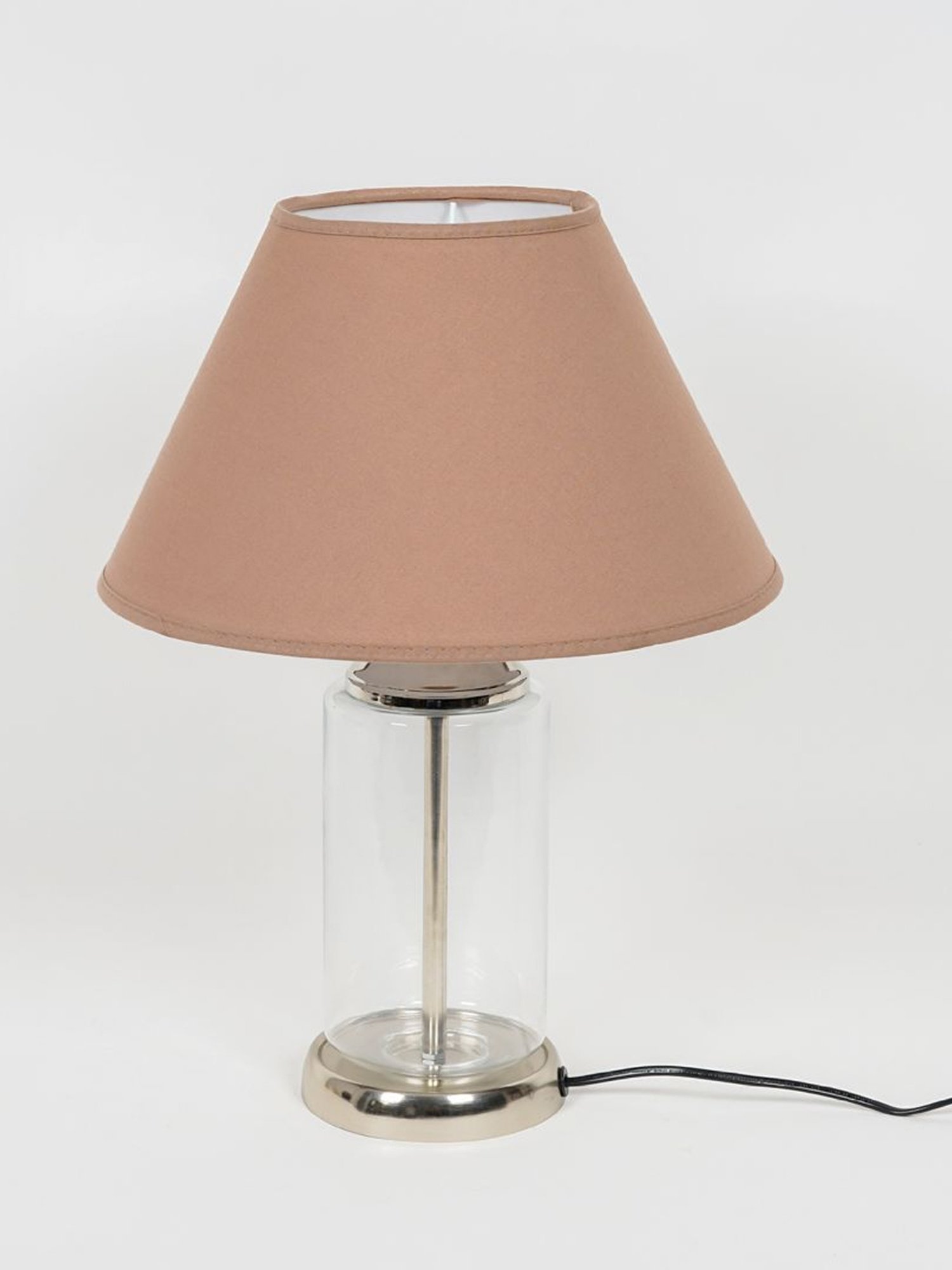 Kapoor Lamp Shades Transparent & Pink Glass Duffield Clear Cotton Shade Table Lamp