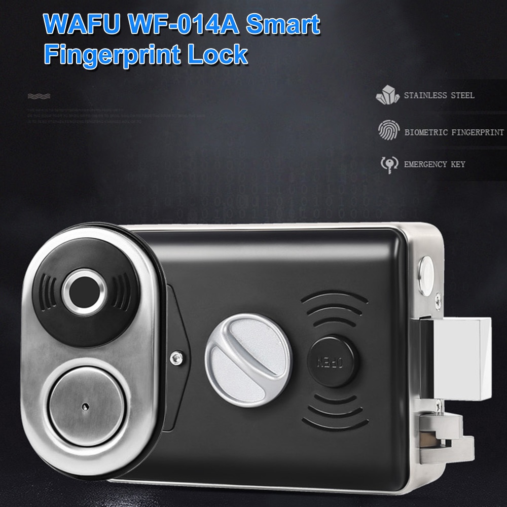 WAFU WF-014A Smart Fingerprint Lock Stainless Steel Electric Lock Door Entry Intelligent Lock Low Power Reminder Smart Home Villa Office Access Control Security System