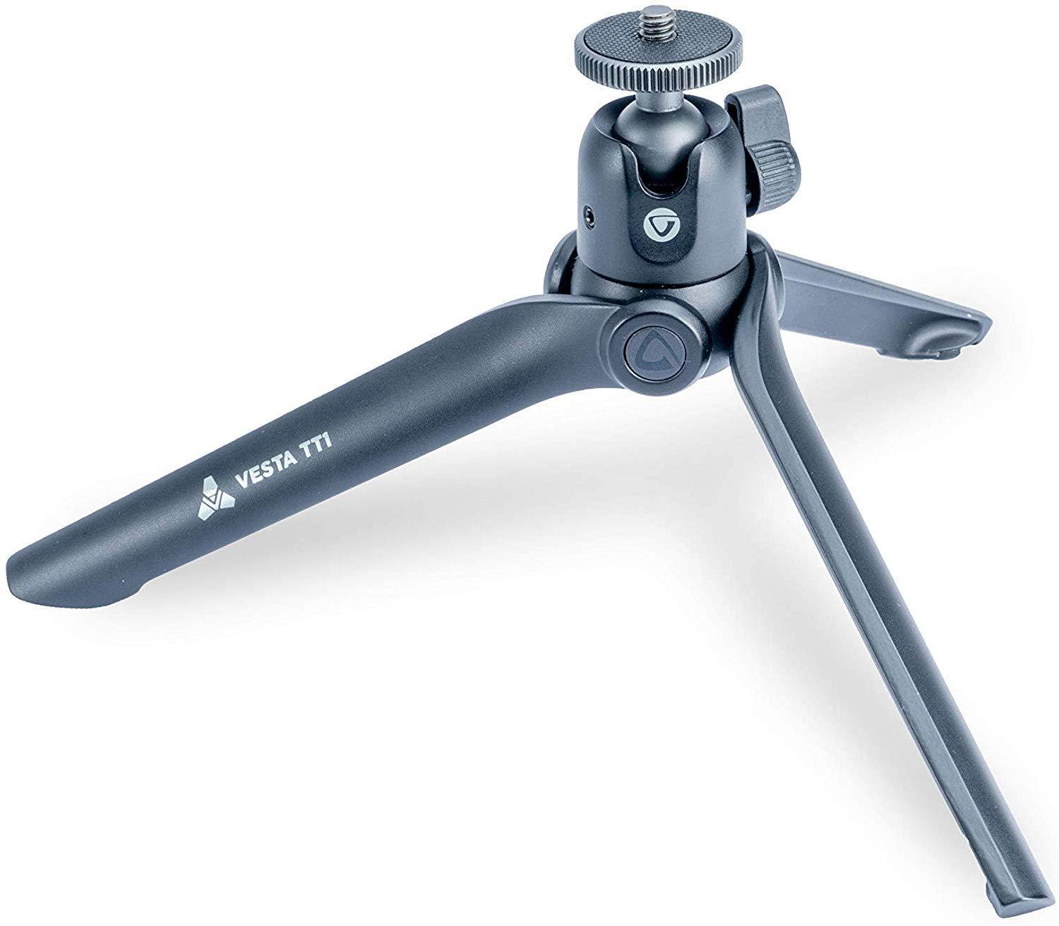 VANGUARD Vesta TT Aluminum Tabletop Tripod with Smart Phone Holder - Black (Vesta TT1 BP)