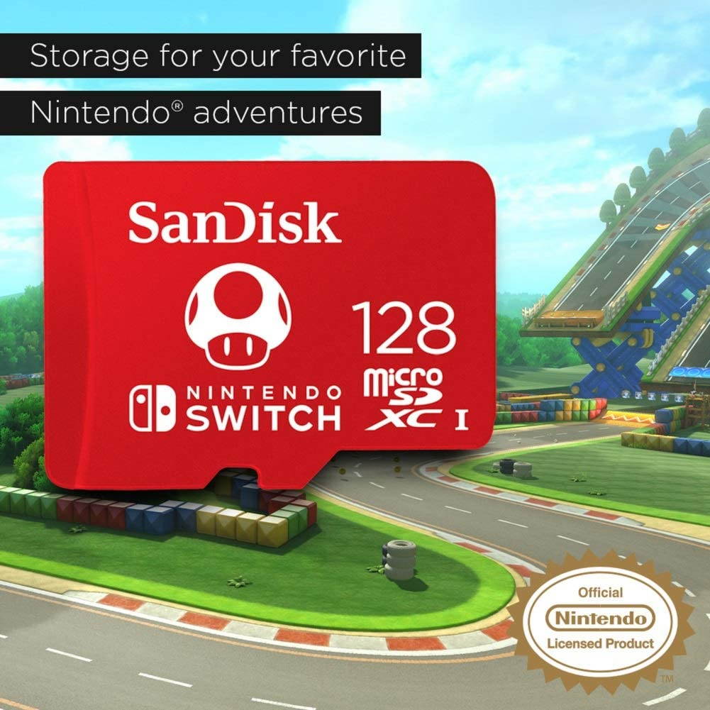 SanDisk 128GB microSDXC UHS-I Memory Card for Nintendo Switch - SDSQXAO-128G-GNCZN