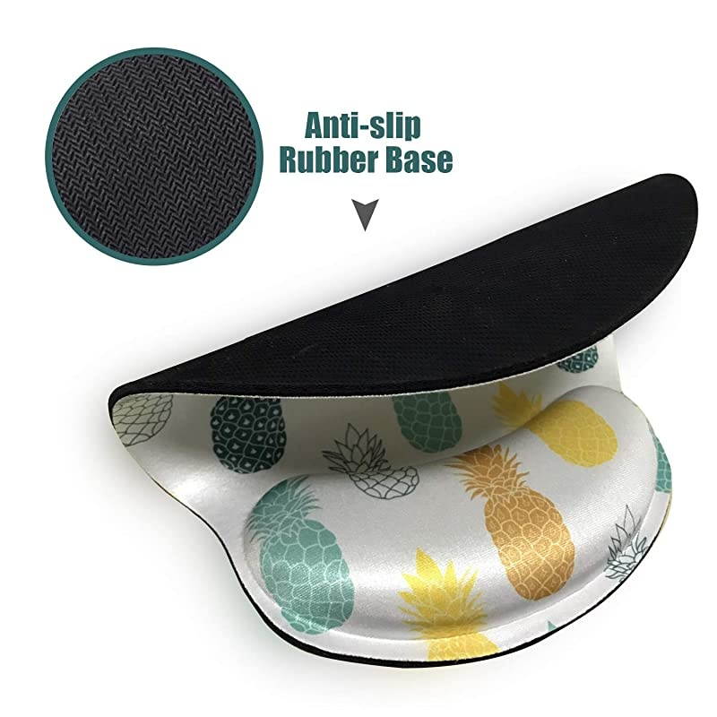 Ergonomic Mouse Pad with Wrist Support Cute Wrist Pad with NonSlip Rubber Base for Computer Laptop Home Office Gaming Working Easy Typing amp Pain Relief Pineapple