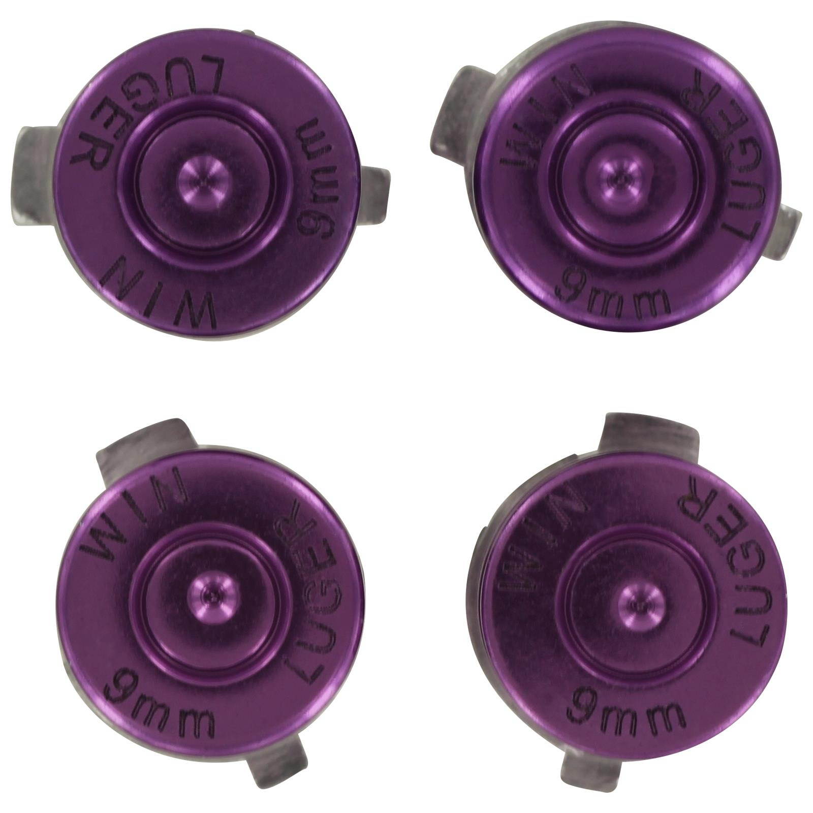 ZedLabz aluminum metal action bullet button set for Sony PS4 controllers - purple