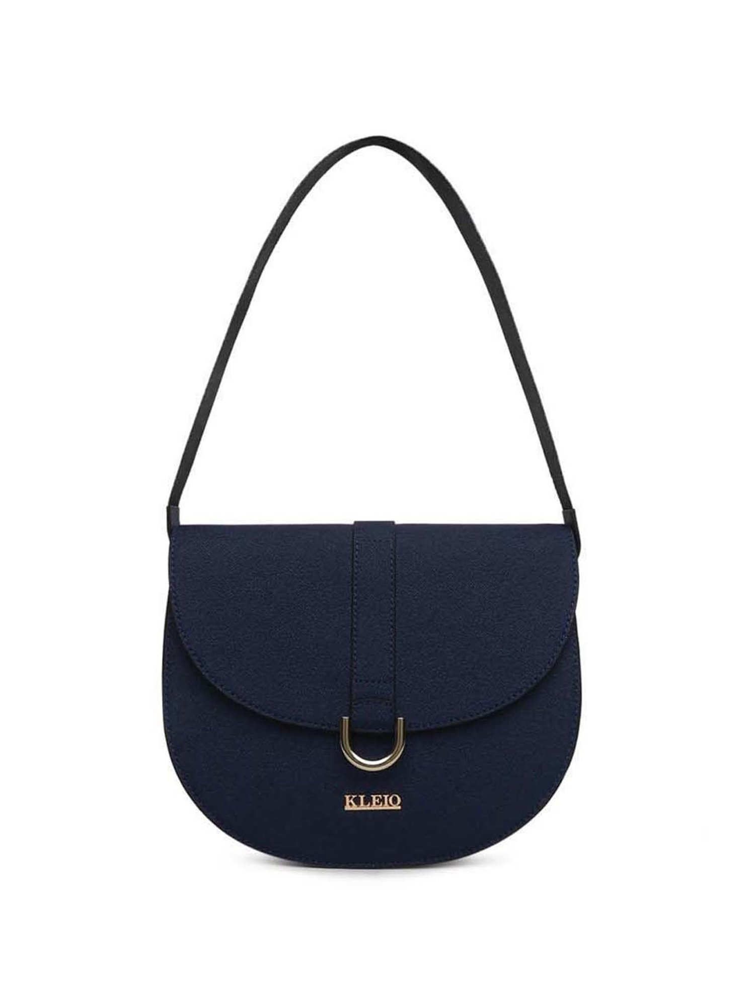 KLEIO Blue Solid Medium Shoulder Bag