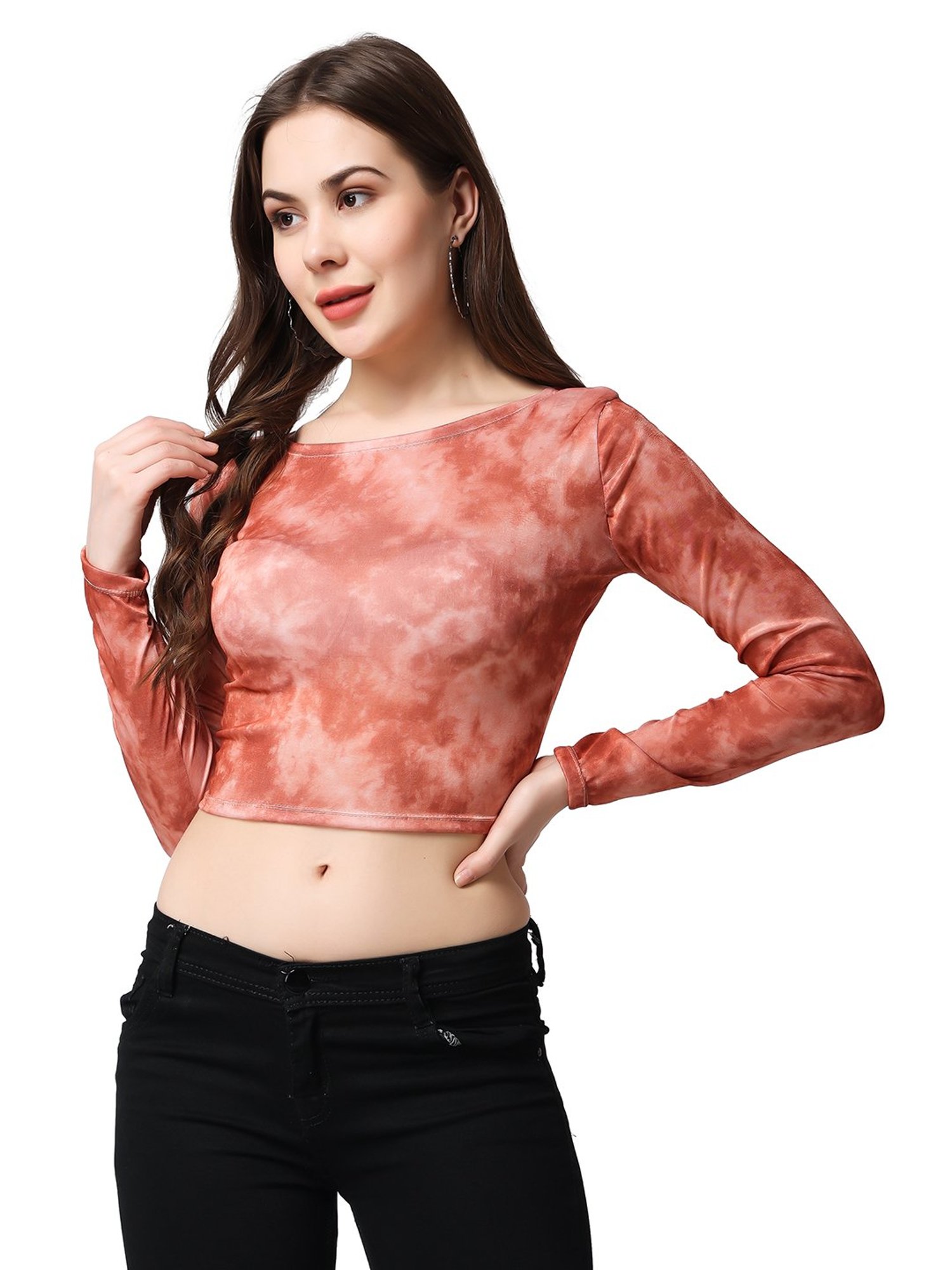 Cation Rust Tie-Dye Crop Top