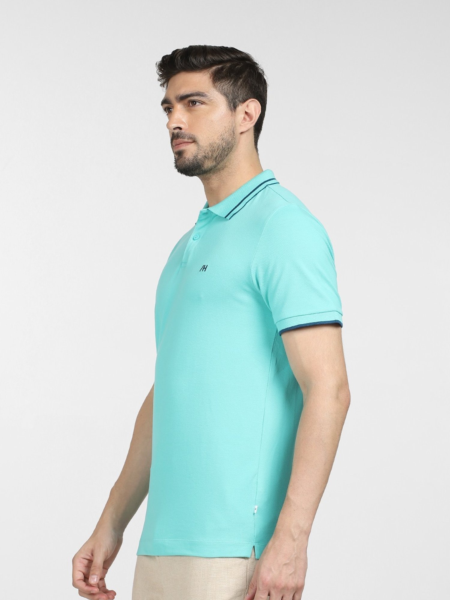 SELECTED HOMME Blue Cotton Slim Fit Polo T-Shirt