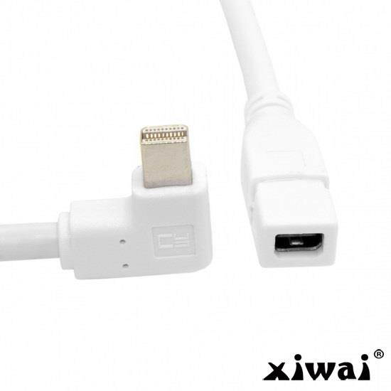 Xiwai 90 Degree Left angled type Mini DisplayPort male to Mini DP Female extension cable for iMac & LED Cinema Display