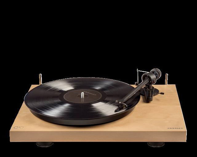 Crosley C10A-NA 2-Speed Pro-Ject Tone Arm Manual Belt Driven Turntable - Natural