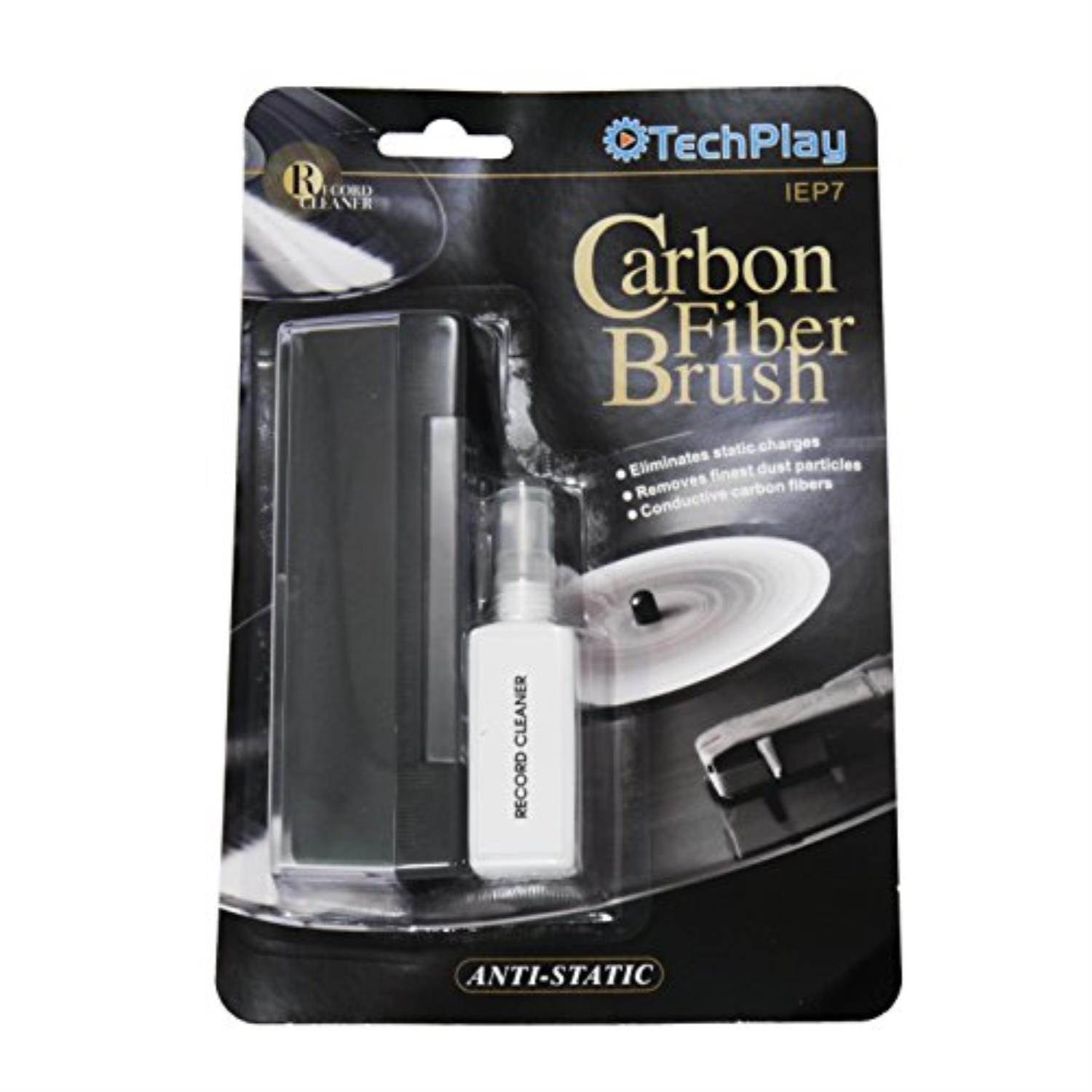 techplay anti static carbon fiber record and lp cleaner and washer with stylus brush and record cleaning liquid set