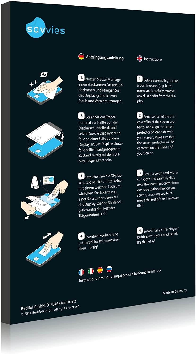 Bedifol 6X Savvies Ultra-Clear Screen Protector for Anytone AT-D878UV Plus, accurately Fitting - Simple Assembly - Residue-Free Removal