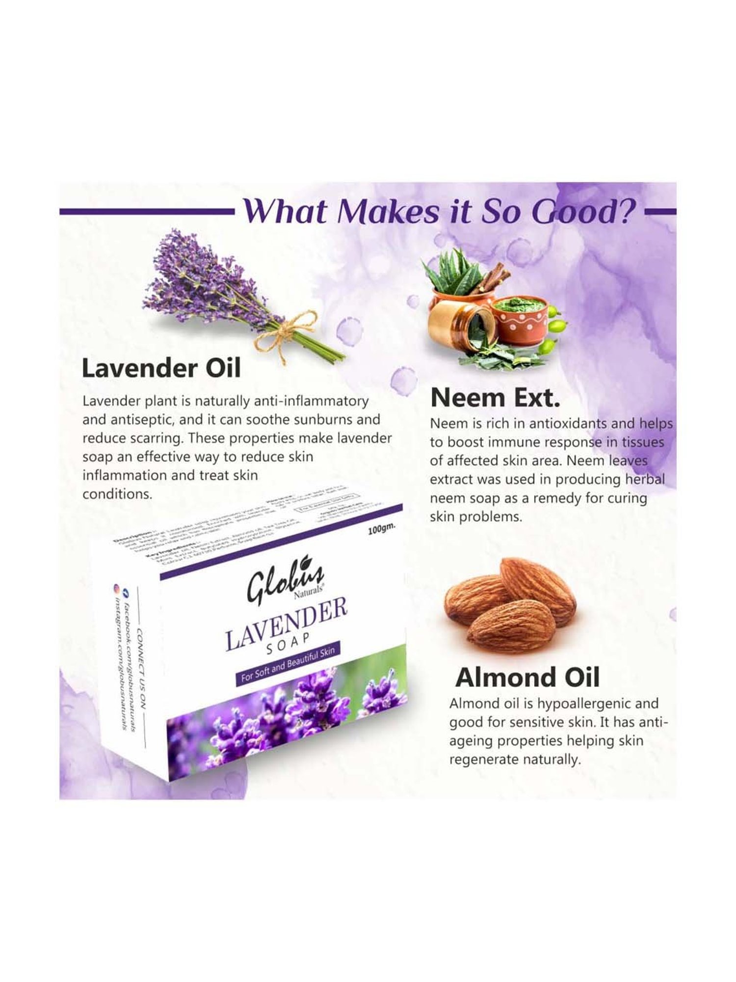 Globus Naturals Saffron & Lavender Skin Brighten Soap Combo Pack