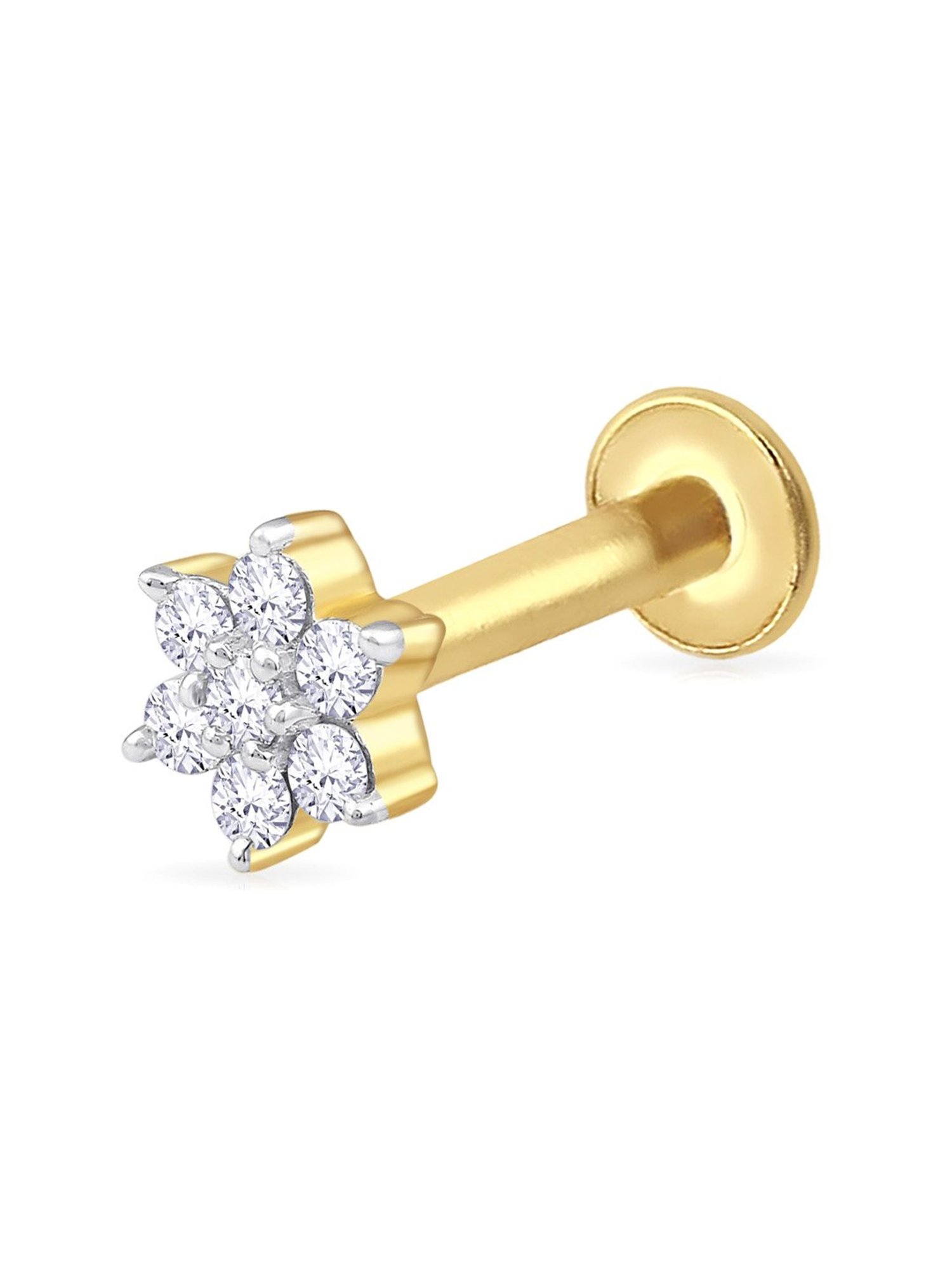 Malabar Gold and Diamonds 18k Gold & Diamond Mine Nosepin for Women