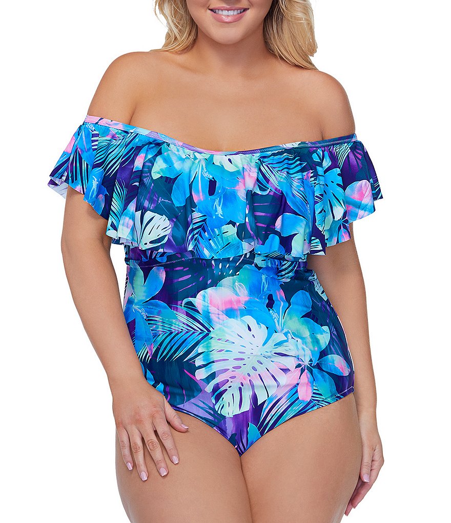 Magicsuit Plus Size Yvonne Control Fit One Piece Swimdress