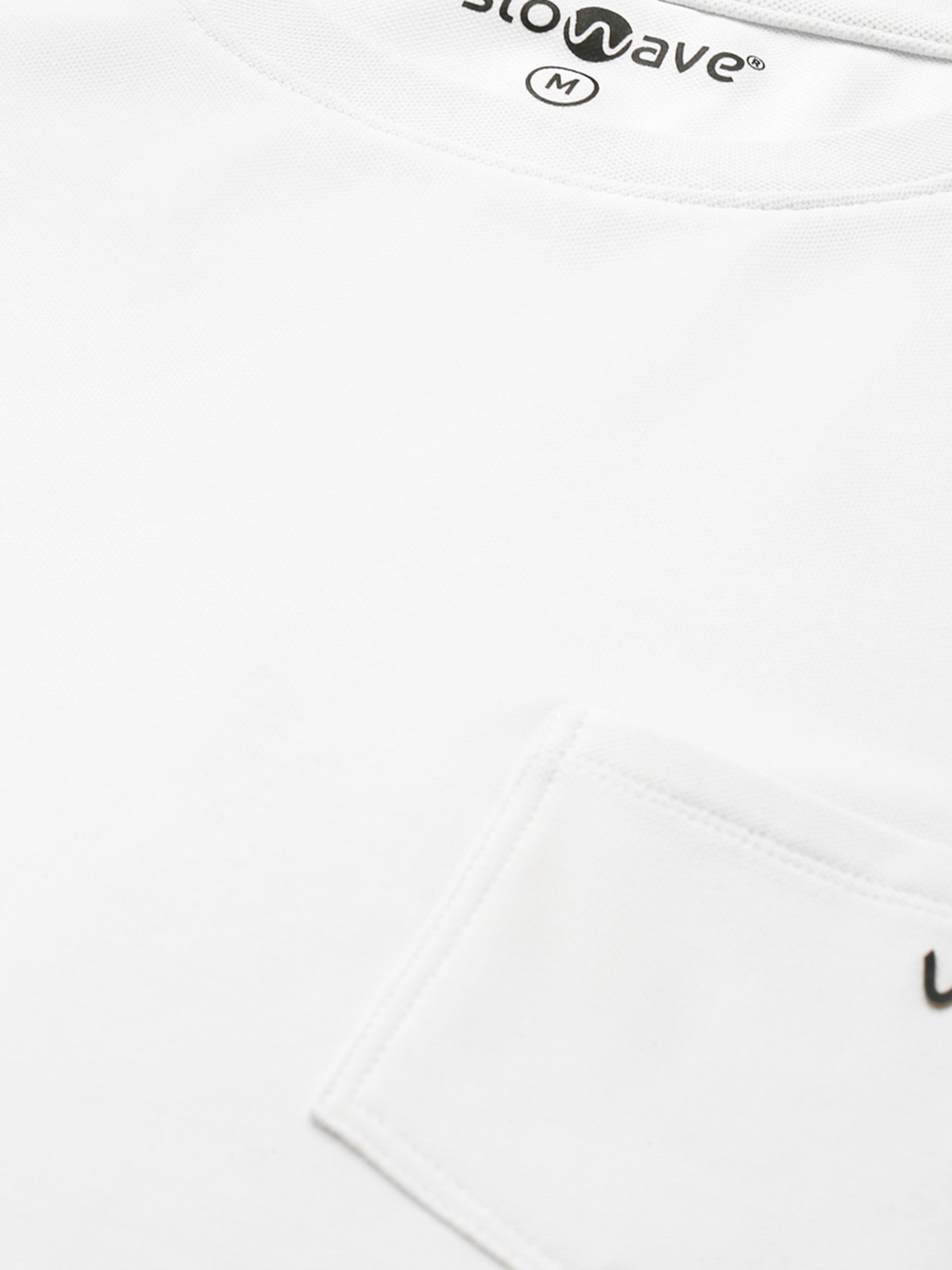 Slowave White Slim Fit Crew T-Shirt