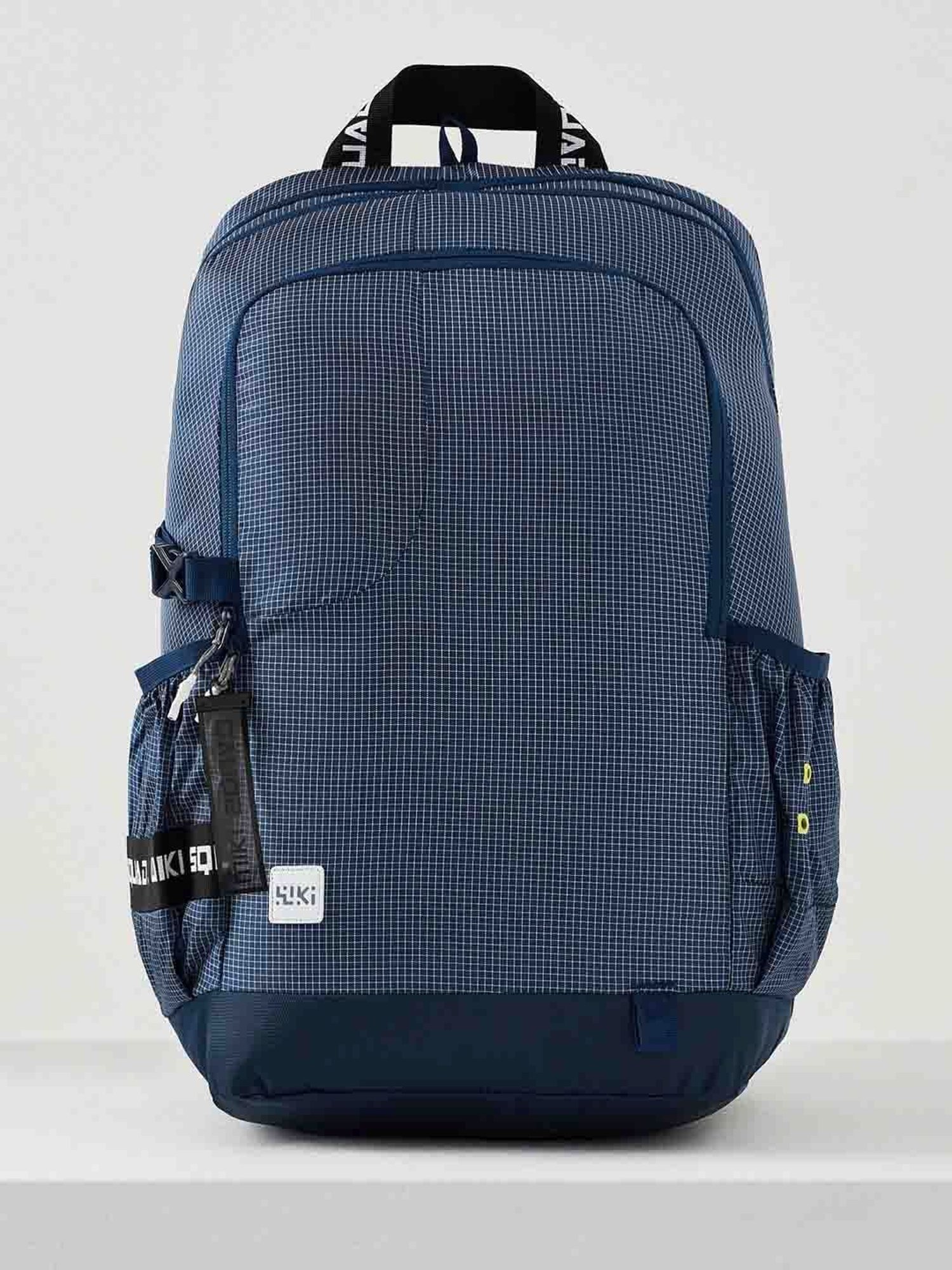 Wiki Back to School Squad 3 Navy Polyester Checks Backpack - 34 Ltrs