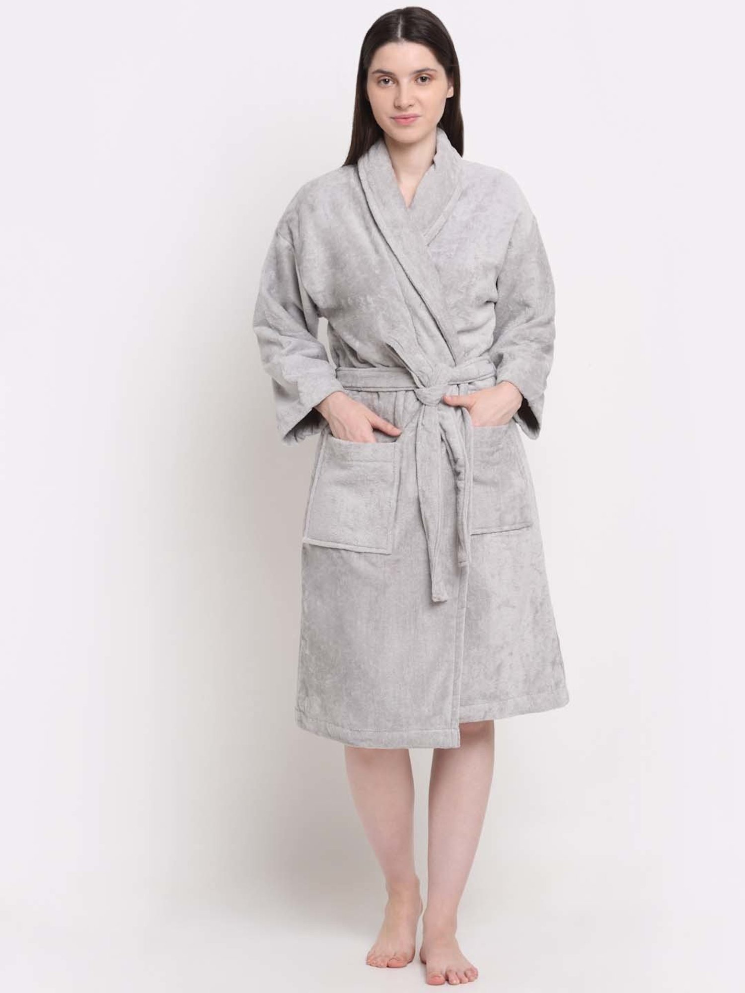 Trident Comfort Living Grey Cotton 380 GSM Bathrobe