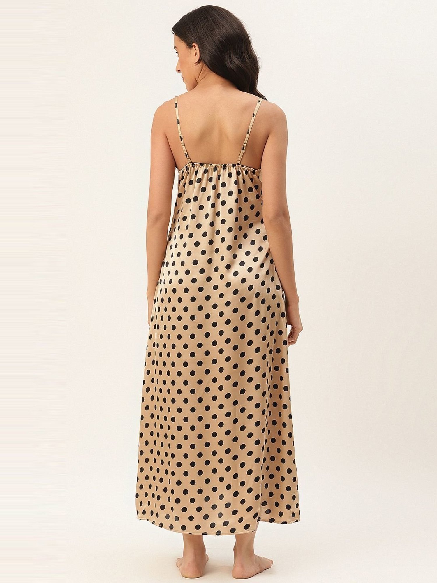Ms.Lingies Beige Printed Nighty