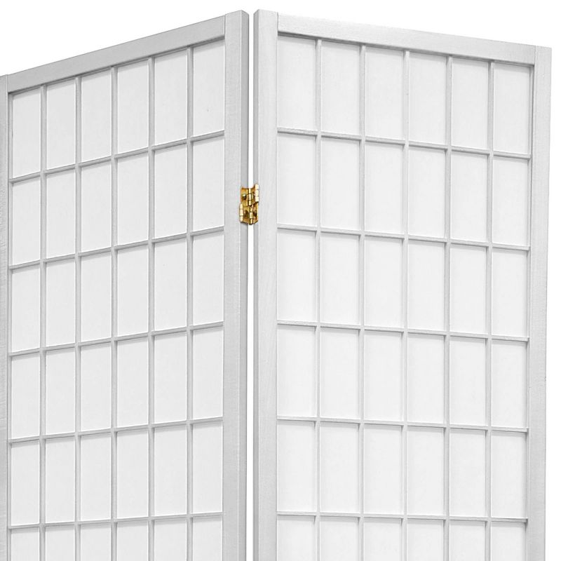 7 ft. Tall Window Pane Shoji Screen - White (8 Panels)