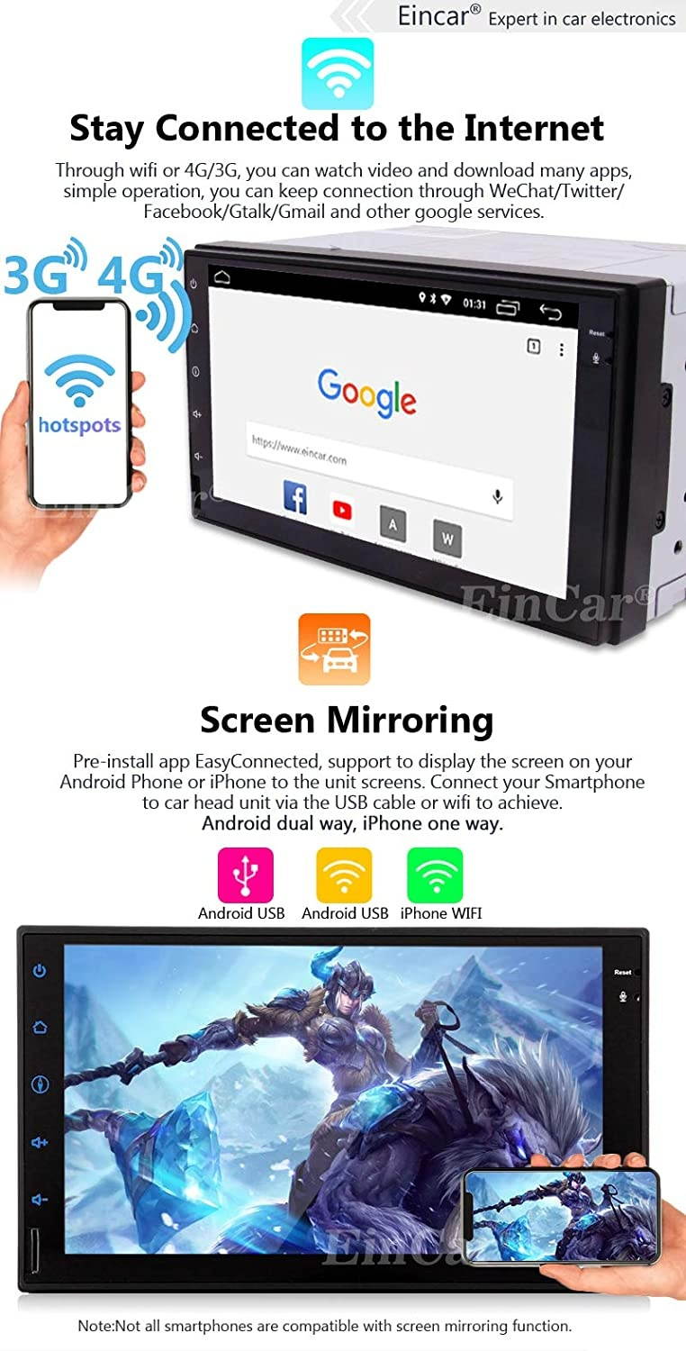 Android 10.0 Car Stereo with Backup Camera Double Din Car Radio 7 Inch Touch Screen Radio in Dash Head Unit 2 Din GPS WiFi USB SD AM FM RDS Phone Mirror