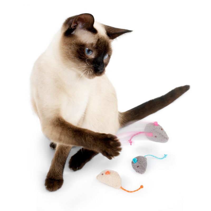 SmartyKat Skitter Critters Catnip Mice Cat Toy - 3pk