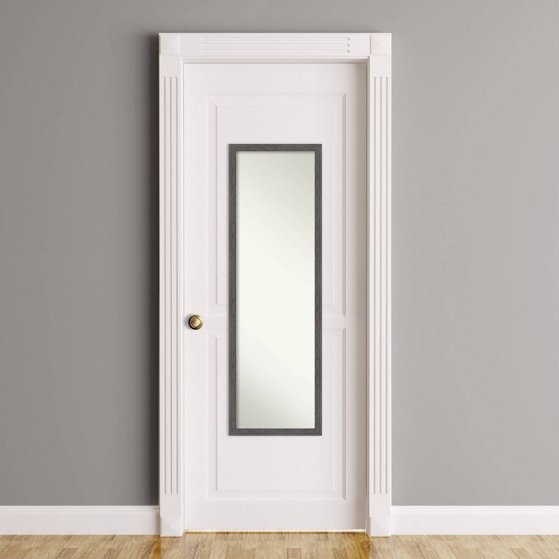 Pinstripe Framed Full Length on the Door Mirror - Amanti Art