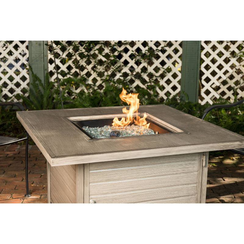 Langhorne Square Aluminum LPG Fire Pit - Light Brown - Fire Sense