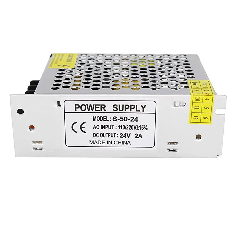 110V/220V AC to DC 24V 2A 48W Switch Power Supply Driver,Power Transformer for CCTV Camera/Security System/LED Strip Light/Radio/Computer Project(24V 2A)