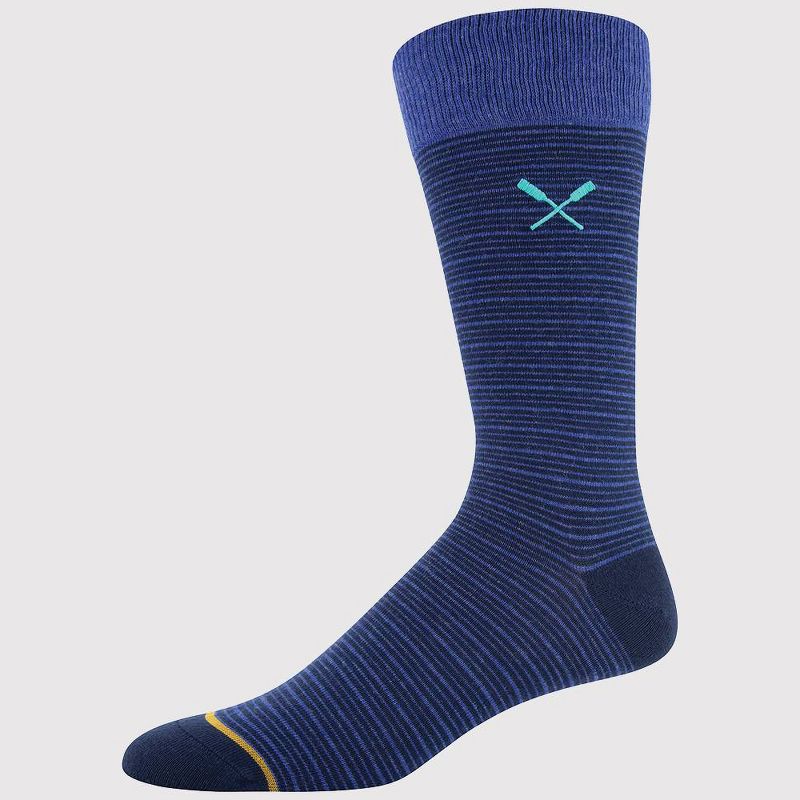 Signature Gold by GOLDTOE Men's Embroidery Striped Crew Socks 3pk - 6-12.5