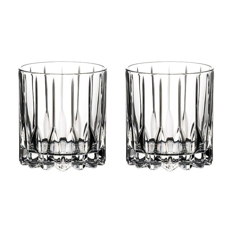 Riedel 6417/01 Specific Glassware 6 Ounce Quality Stemless Neat Crystal Cocktail Tumbler Glasses Set with Microfiber Polishing Cloth, Clear (2 Pack)