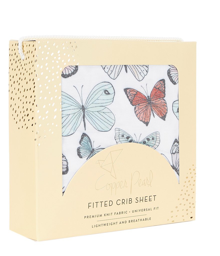 Copper Pearl Baby Girls Butterfly Premium Crib Sheet