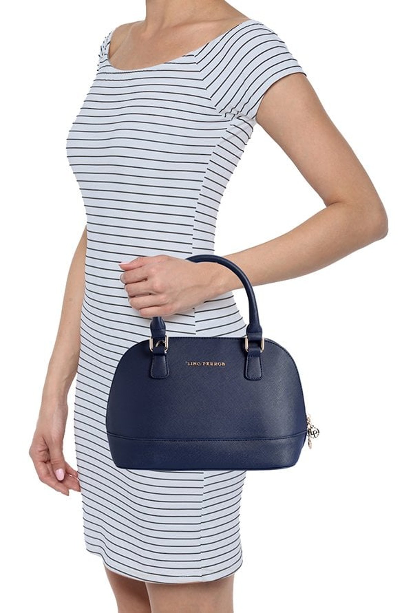 Lino Perros Navy Solid Handbag