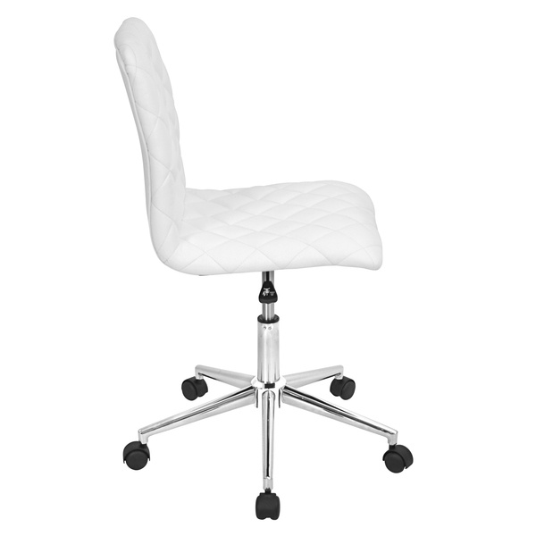 Lumisource Caviar Swivel Office Chair in White