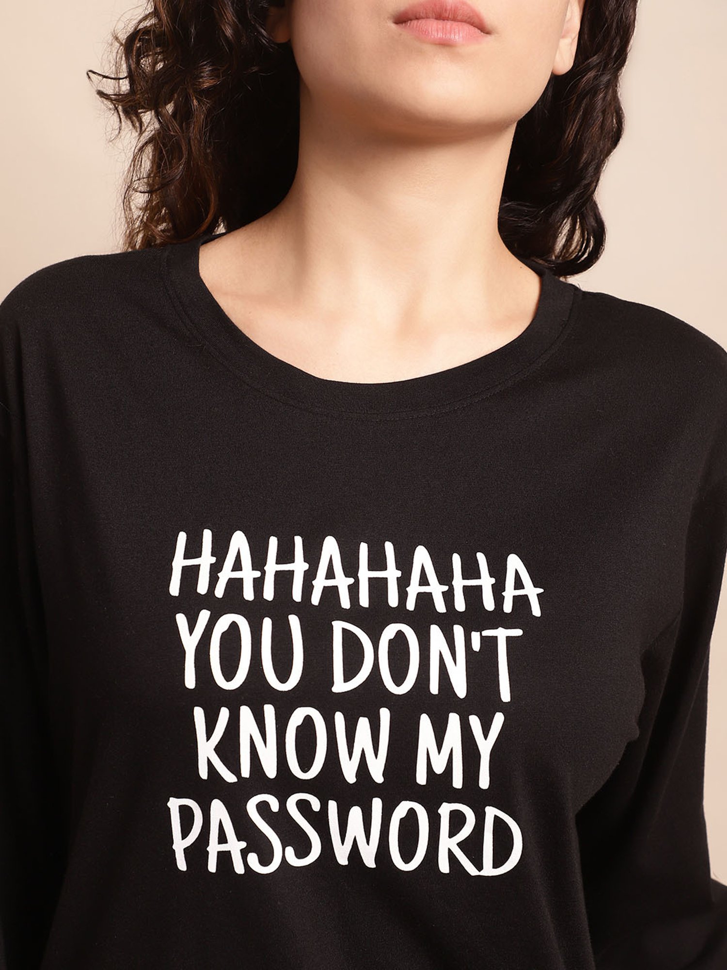 Kanvin Black Printed Top With Pyjamas