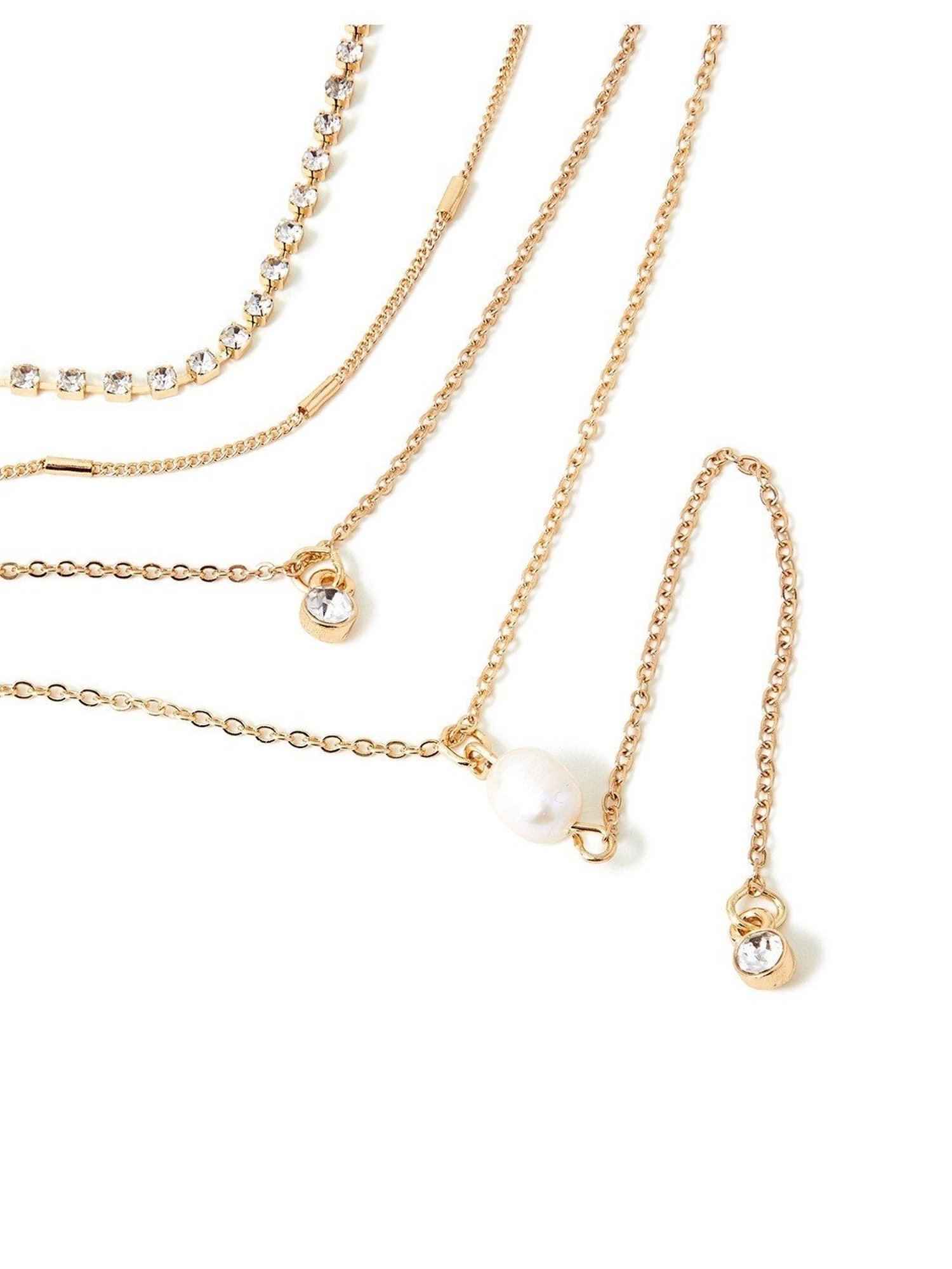 Accessorize London Gold Layered Pearly Necklace