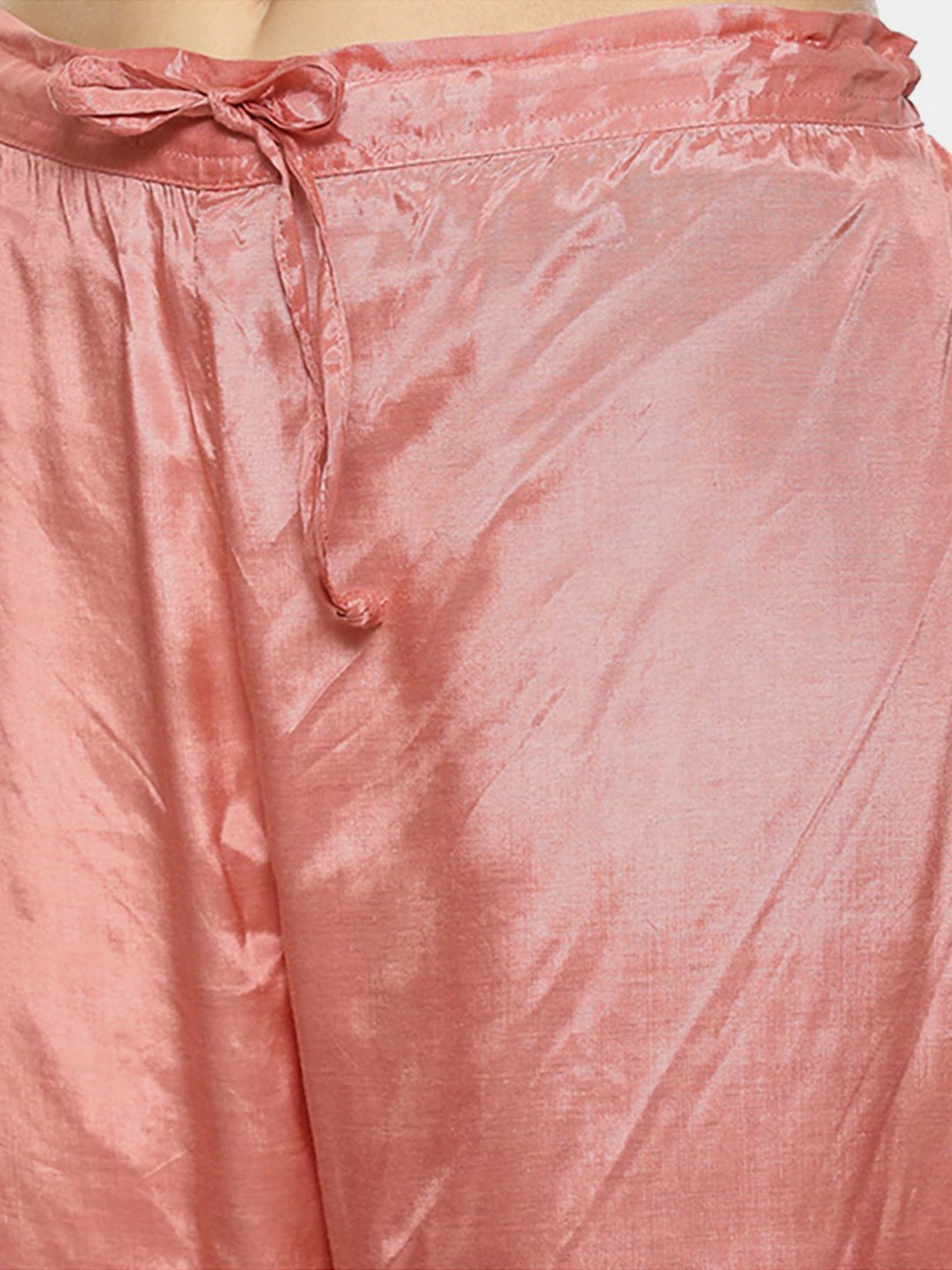 Biba Yellow & Pink Embroidered Kurta Palazzo Set With Dupatta