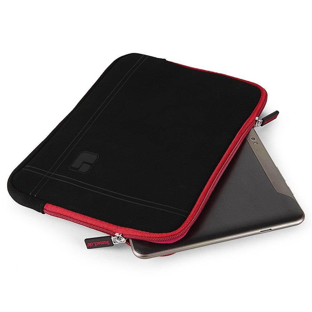 Fashion Tablet Sleeve Pouch Carrying Case Cover 7" to 8" for iPad Mini 4 / Archos Diamond Tab/Asus Zenpad 8" / Ematic 7.9 / HP Pro Slate 8 / Samsung Galaxy Tab S2 / Galaxy Tab A (Black/Red)