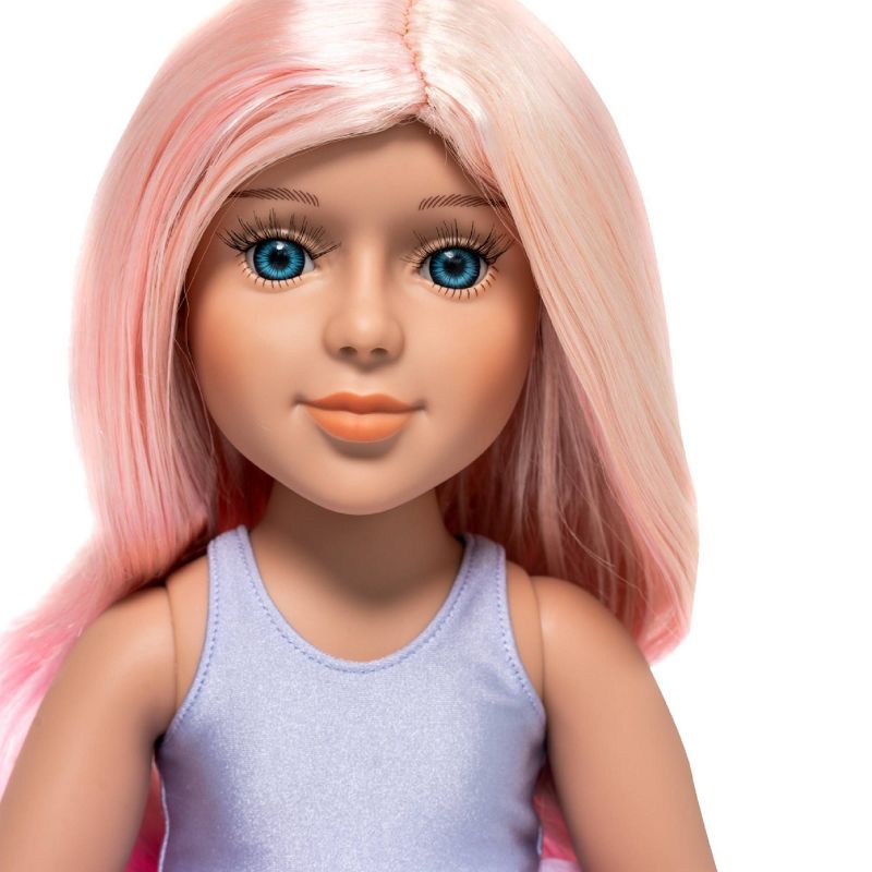 I'M A GIRLY Mia 18" Fashion Doll with Cotton Candy Pink Interchangeable Wig to Style